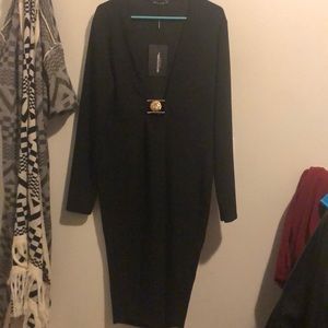 Black midi dress tag still on